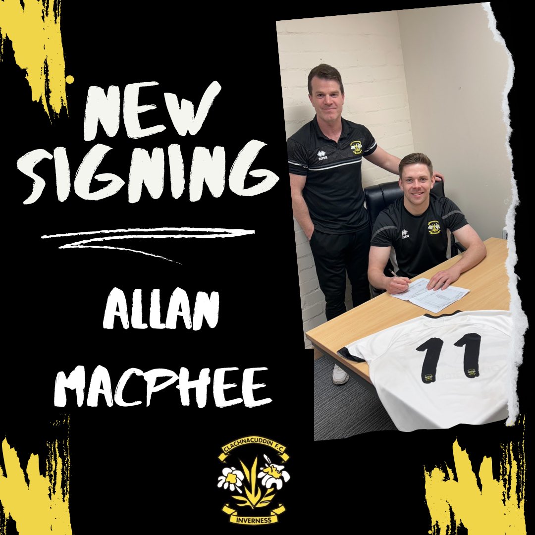 ALLAN MACPHEE✍️ Clachnacuddin are thrilled to announce our first piece of business for the summer, with frontman Allan Macphee joining the ranks and bolstering manager Conor Gethins firepower options.