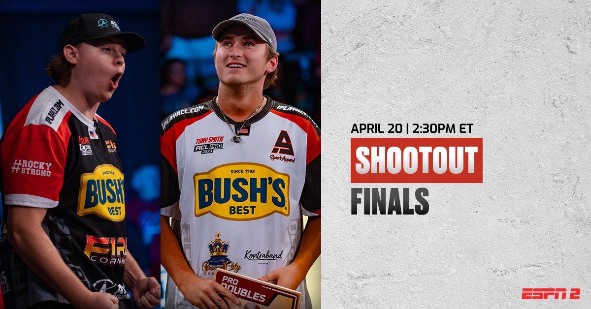 It’s about that time. 🤞 Tune in today at 2:30pm ET to watch the Shootout Singles & Doubles Finals on ESPN2.