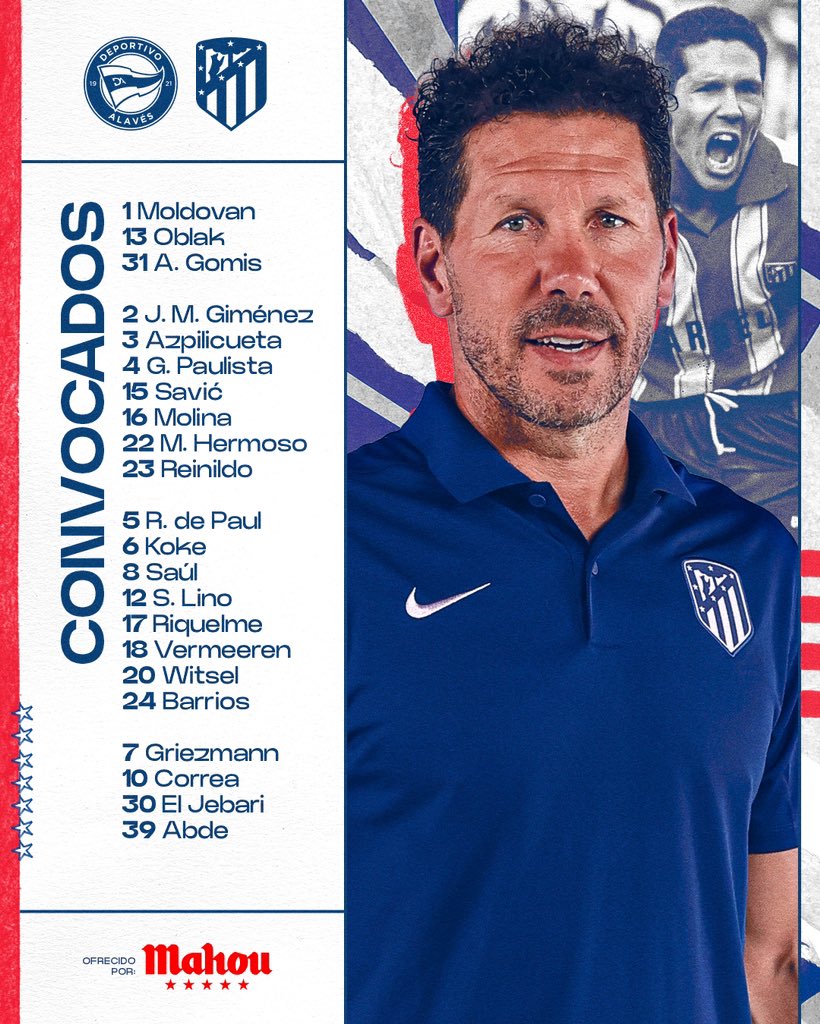 📋 ¡Estos son los futbolistas rojiblancos que se desplazan a Vitoria!