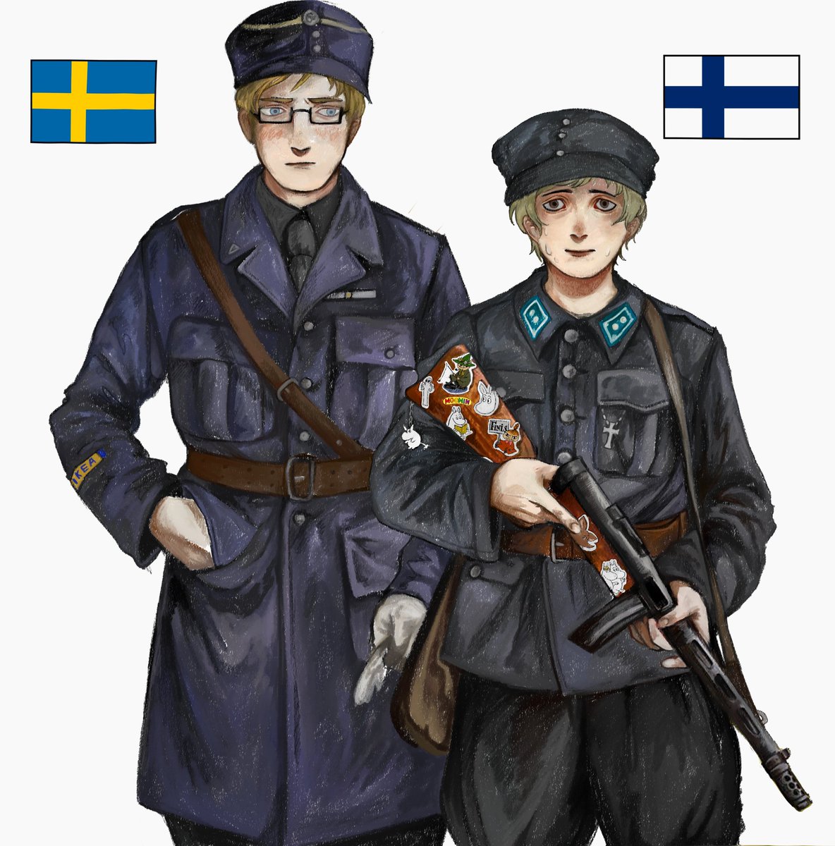 Lost the chance to draw hetalia Finland as a ww2 sniper