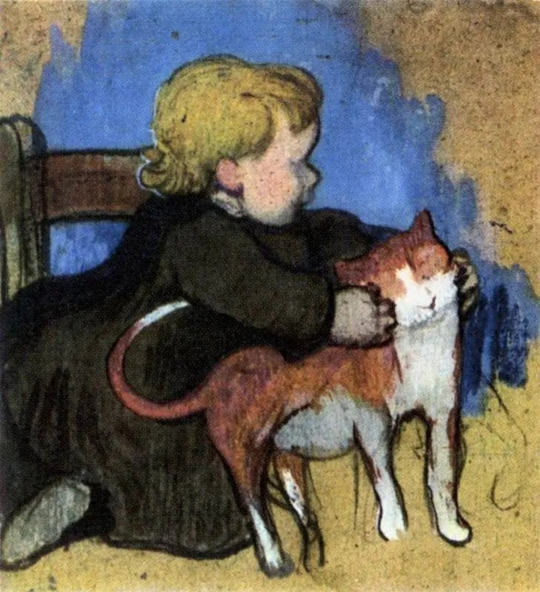 Mimi et son Chat, 1890 🎨 Paul Gauguin (Français, 1848 – 1903)