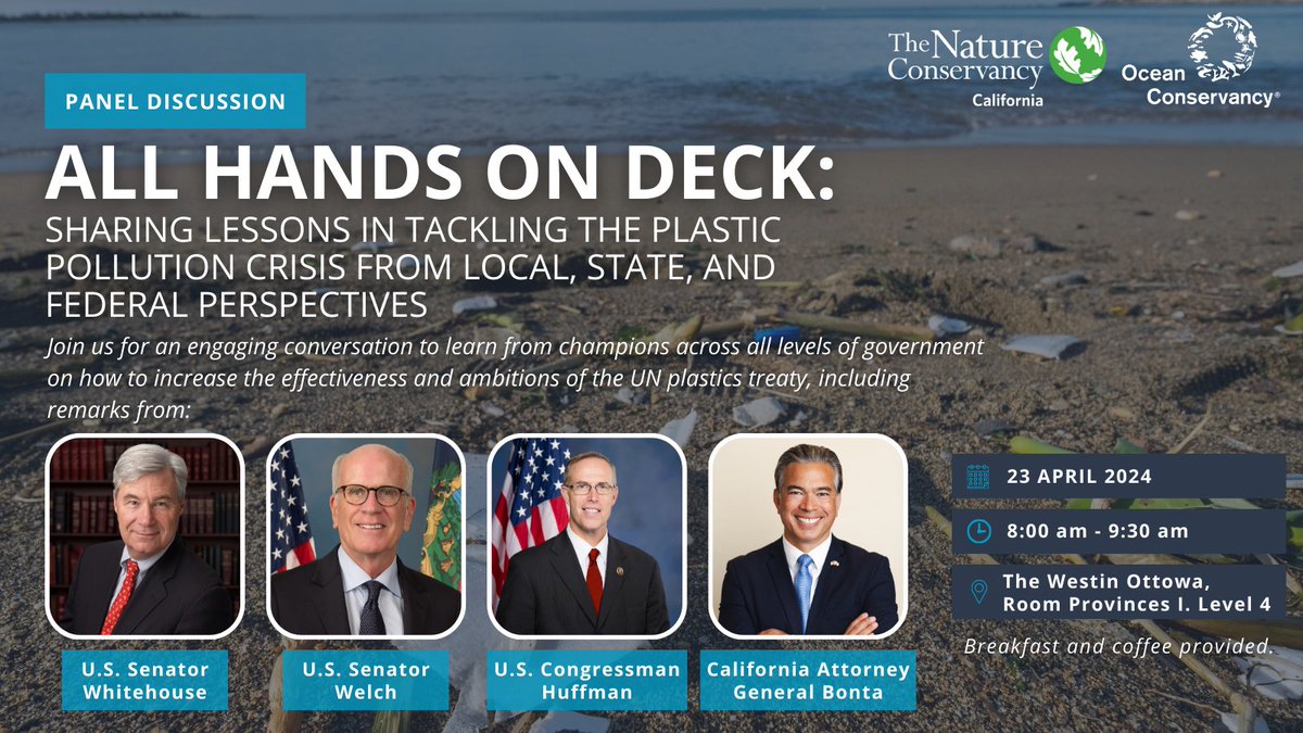 En route to #INC4 for the #PlasticsTreaty! If you’re on the ground, join @OurOcean and @Conserve_CA for an exciting event to talk about how all levels of government have a role to play in tackling #PlasticsPollution.