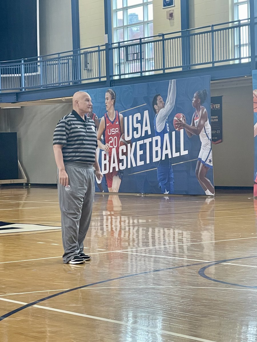 Frank Martin - UMass - gives a great session on Perimeter work - cutting, driving, passing and shooting! Former high school coach!! Always a huge advocate for USA Basketball!! Love his enthusiasm! ⁦@usabasketball⁩ ⁦@USABYouth⁩