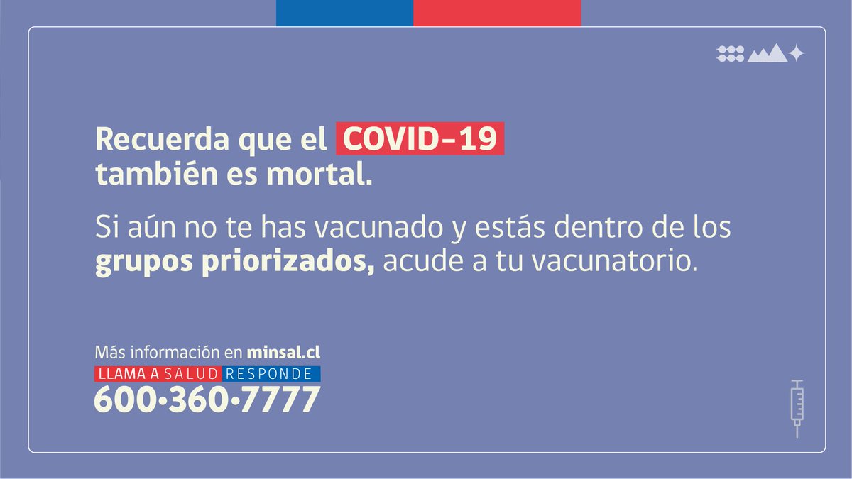 Preparémonos para el invierno 💉 Si perteneces a los grupos de riesgo, acude a tu vacunatorio más cercano y vacúnate de forma gratuita 🏥 más información en minsal.cl