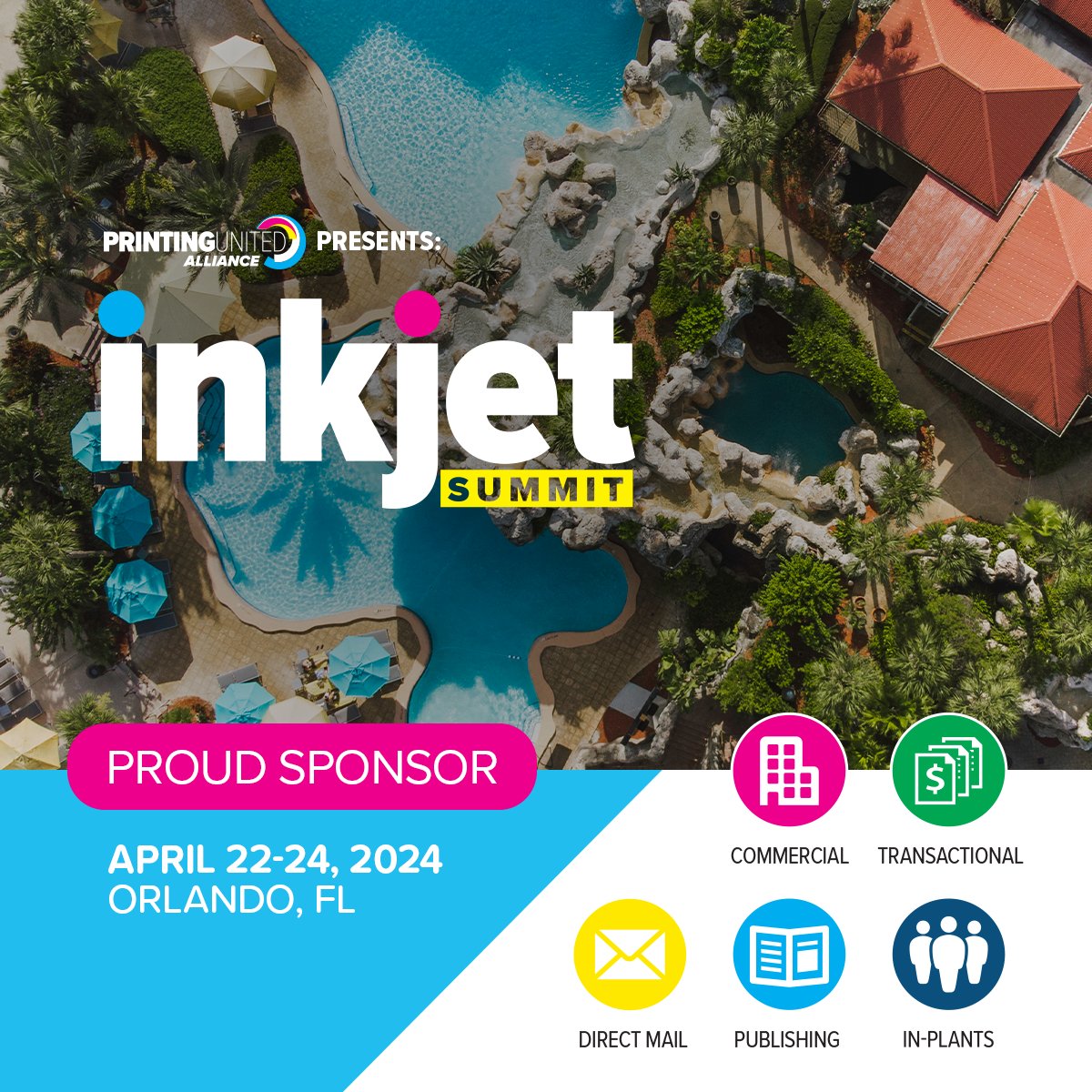 Inkjet Summit in our sunshine state this year! Will we see you there? 🌞🌴 #orlando #print #mail #marketing #technology #conference #sponsor