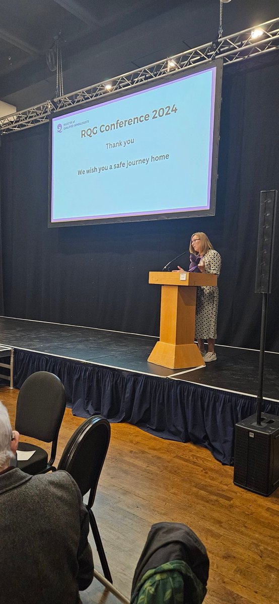That's a wrap! A fantastic day of events with closing address by the outgoing Chair Toni Sutton @RegQualGenes #RQGconf24 #familyhistory #genealogists #Storytelling