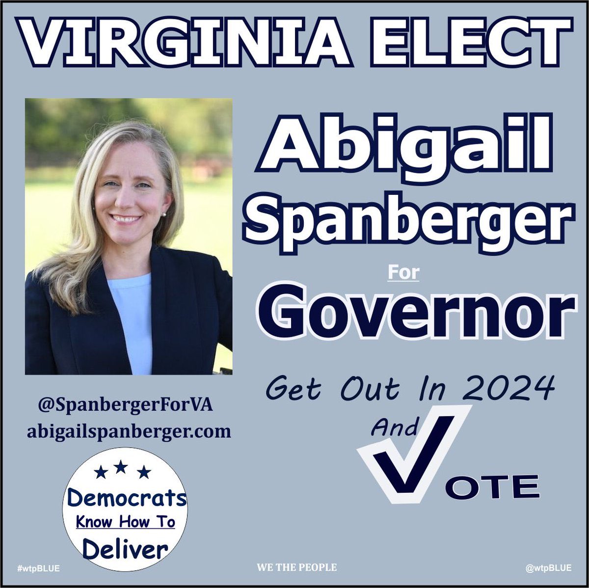 #wtpBLUE #wtpGOTV24 #DemVoice1 #ONEV1 Abigail Spanberger (D) Va Abigail has had a distinguished career in Federal Law Enforcement- handling money laundering and narcotics trafficking cases Afterwards joined the CIA as a case officer working undercover
