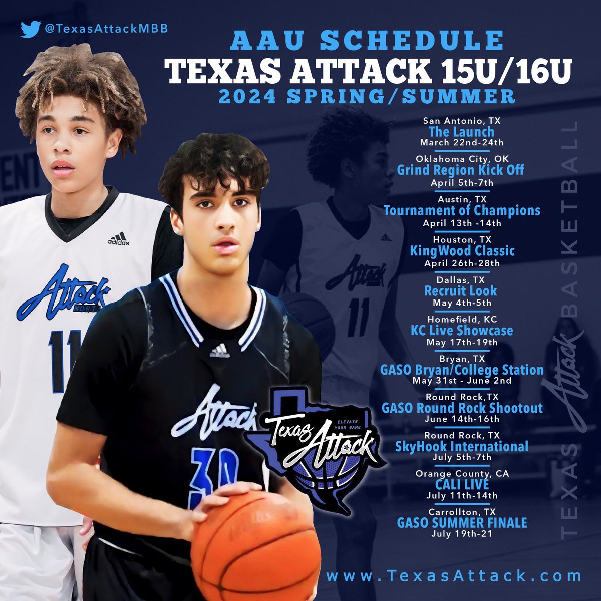 HoustonHoopsCTX's tweet photo. @TexasAttackMBB has a strong 15U and 16U group. High academic kids that can get it done on the court! College coaches if you’re already into your 2026 & 2027 bag just follow a few kids on this roster and get them on your radar. You’ll be glad you did. Here is where you can find us this season! @TexasHoopsGASO @GASOBlue @GASOTim @GASOMass @RL_Hoops @BigfootHoopsXL @PrepHoopsTX @Coach_AFalke314 @BlinnMBB @JimmyBoxSmith @StanBonewitz @CoachSchuHoops @TLUbasketball @MSUTexasMBB @MitchMarquis1 @MThompson_OLLU @LETUMBB @HSUMBB @McMurry_MBB @CoachMattGrahn @UDallasMBB @TU_Basketball @CoastalBendMBB @CoachRobertByrd @CoachBrackett @sterlo_holmes @CoachTOrr @CoachK_SU @UST_Medina @CoachAG1181 @CoachRockSU @SUPiratesMBB @jhnmaho @CoachAndreCook @astrohoopz