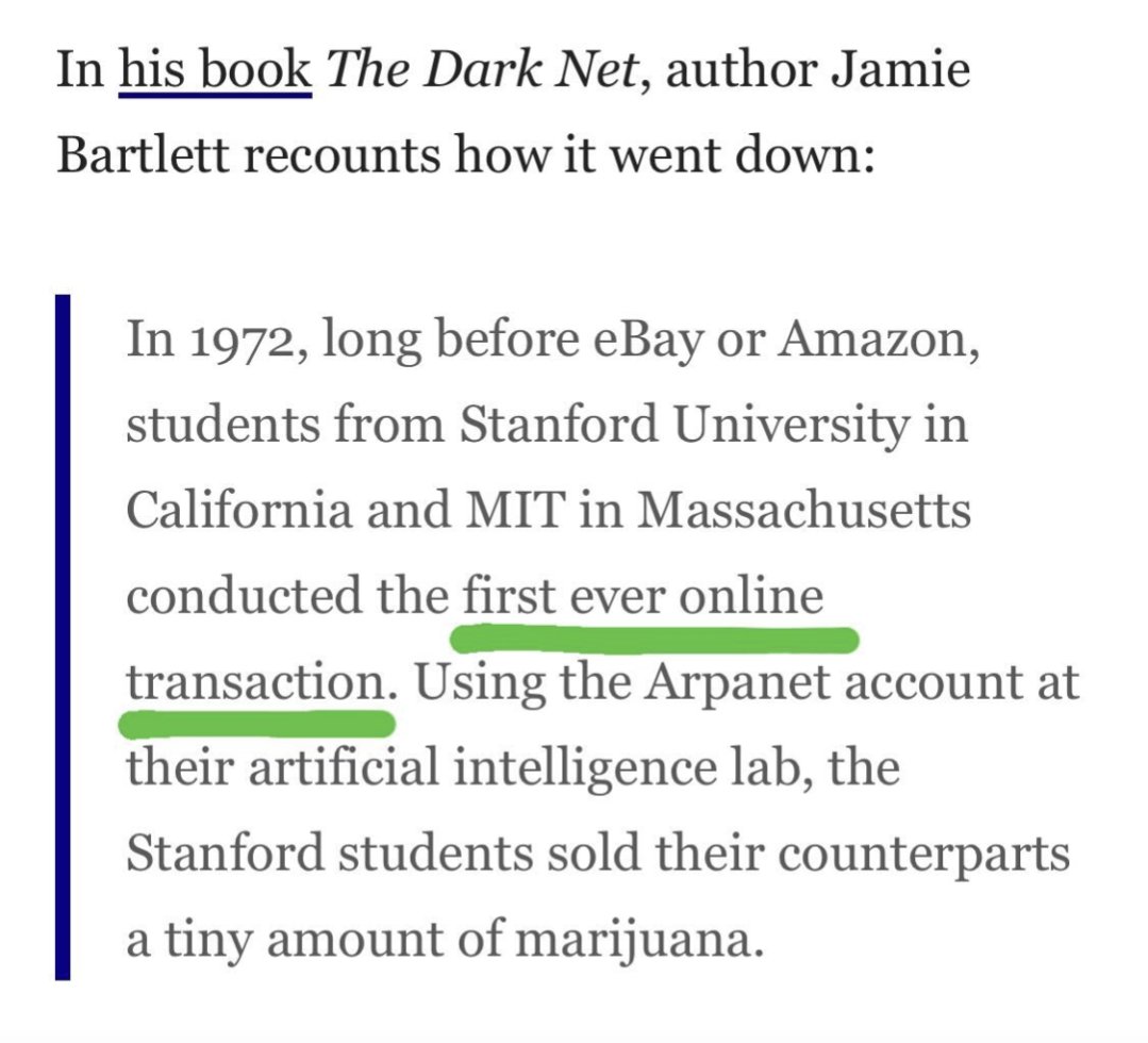 The origins of Internet commerce were pretty much what you'd expect