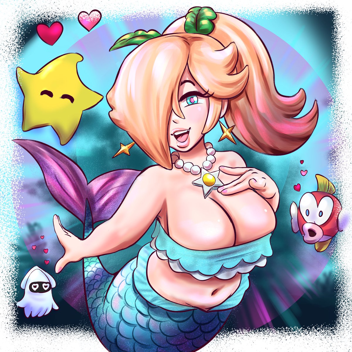 Mermaid Princess Rosalina #ロゼッタ #Rosalina #PrincessRosalina #Mario #supermario #art #drawing