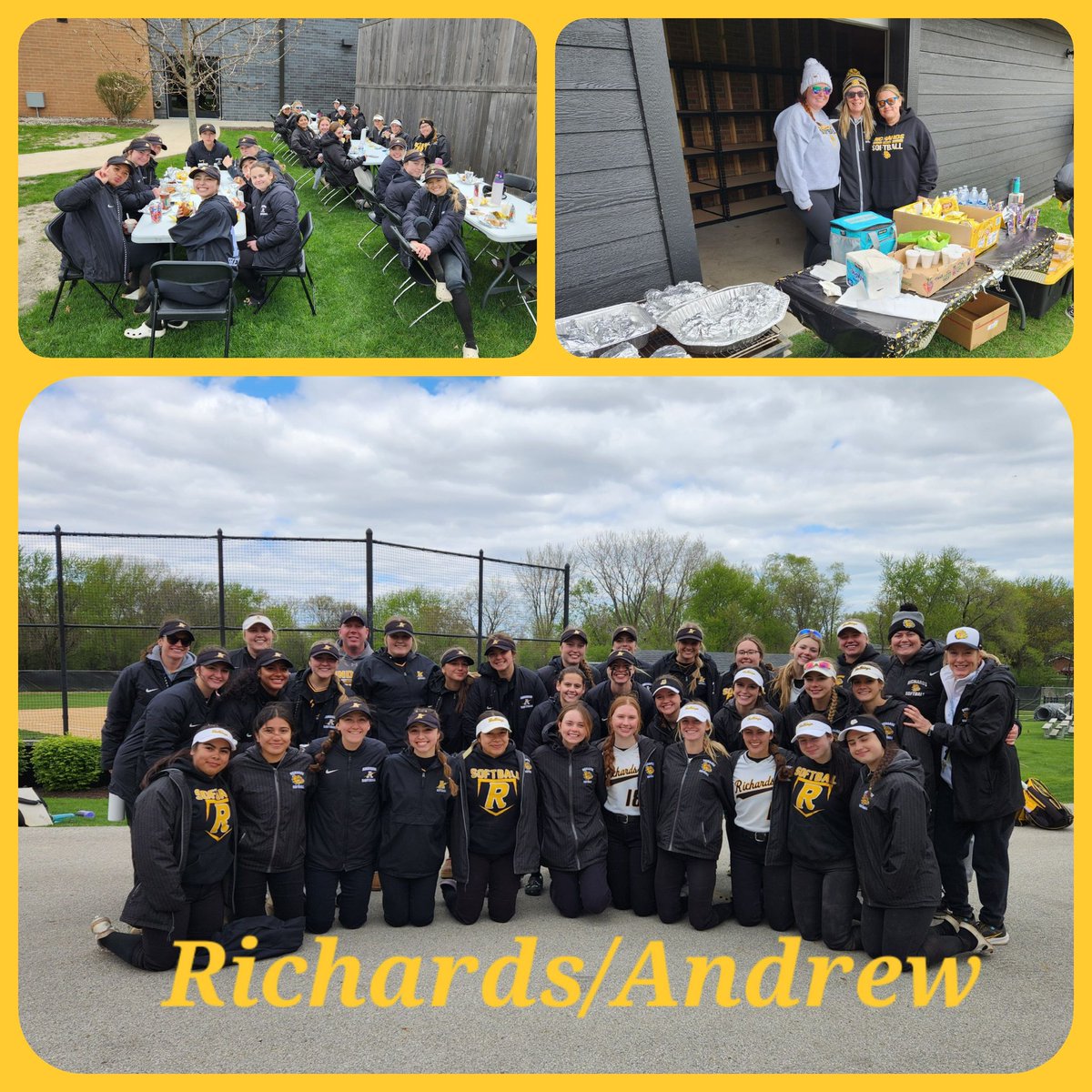Thank you @AndrewSoftball for your black & gold comradery on NFCA Day! Super game & glad you enjoyed lunch! BIG 👏🥎💛 to Bulldog parents 4 organizing our delish grillin'! Another GREAT day to be a Bulldog! 🐾🥎💛#NFCADay #nonebetter #bestteamcolorsevah @HLRAthletics @TBaranek