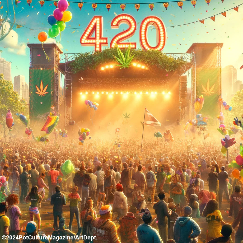 🌿🎉 #HAPPY420! As the clock hits 4:20 on 4/20, let's light up the moment in grand style! Celebrate the culture, the community, and the cannabis that brings us all together. Here's to the high points of today and every day! Keep the vibes blazing! 🚀💚 #PotCultureMagazine