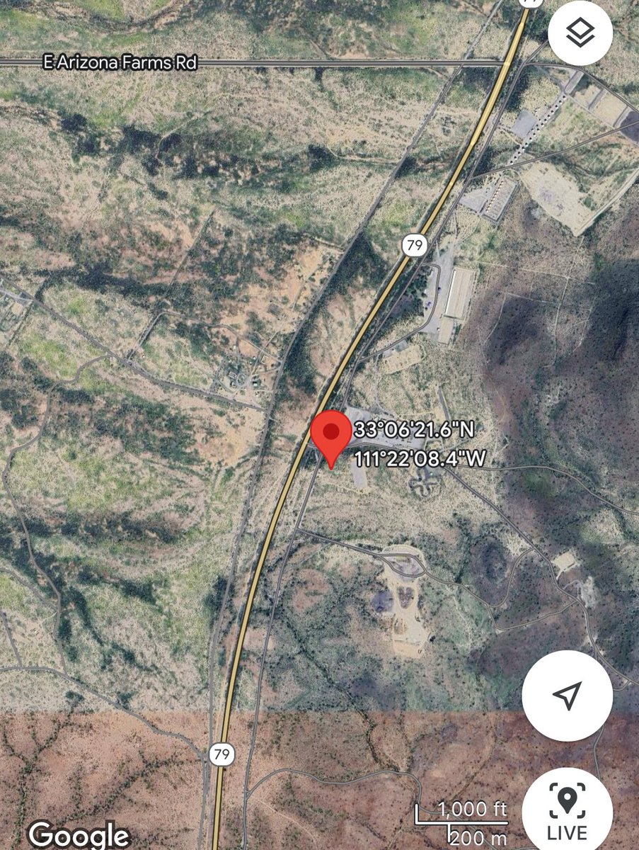 #AZForestry working #RangeFire, near AZNG Range, approx 6 mi. N of Florence along SR 79. Estimated size up: 100 acres & moving to NE. At this time there are no values at risk. Hand crew, Air Attack along w/add’l equipment ordered. 📍Approximate location. #AZFire #PinalCounty