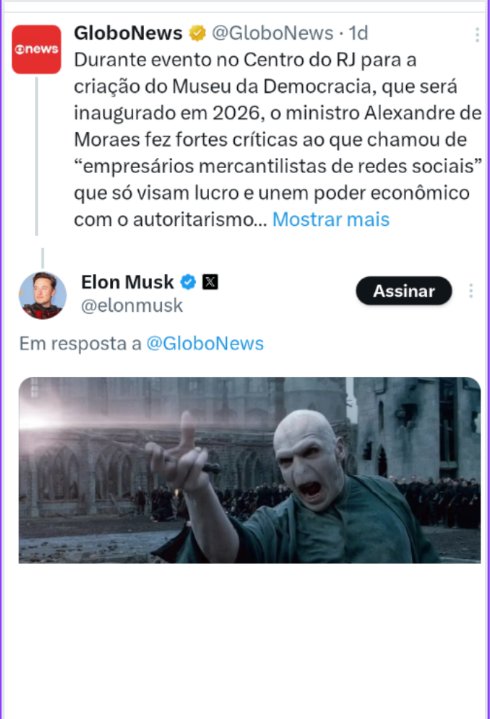 Ah! Esse Elon Musk é o cara. Não bastasse ter algumas empresas pra cuidar, ainda faz uma pausa pra tirar onda com a GloboNews. E não se esqueçam da manifestação em Copacabana/Rio de Janeiro com o nosso amado presidente Jair Bolsonaro