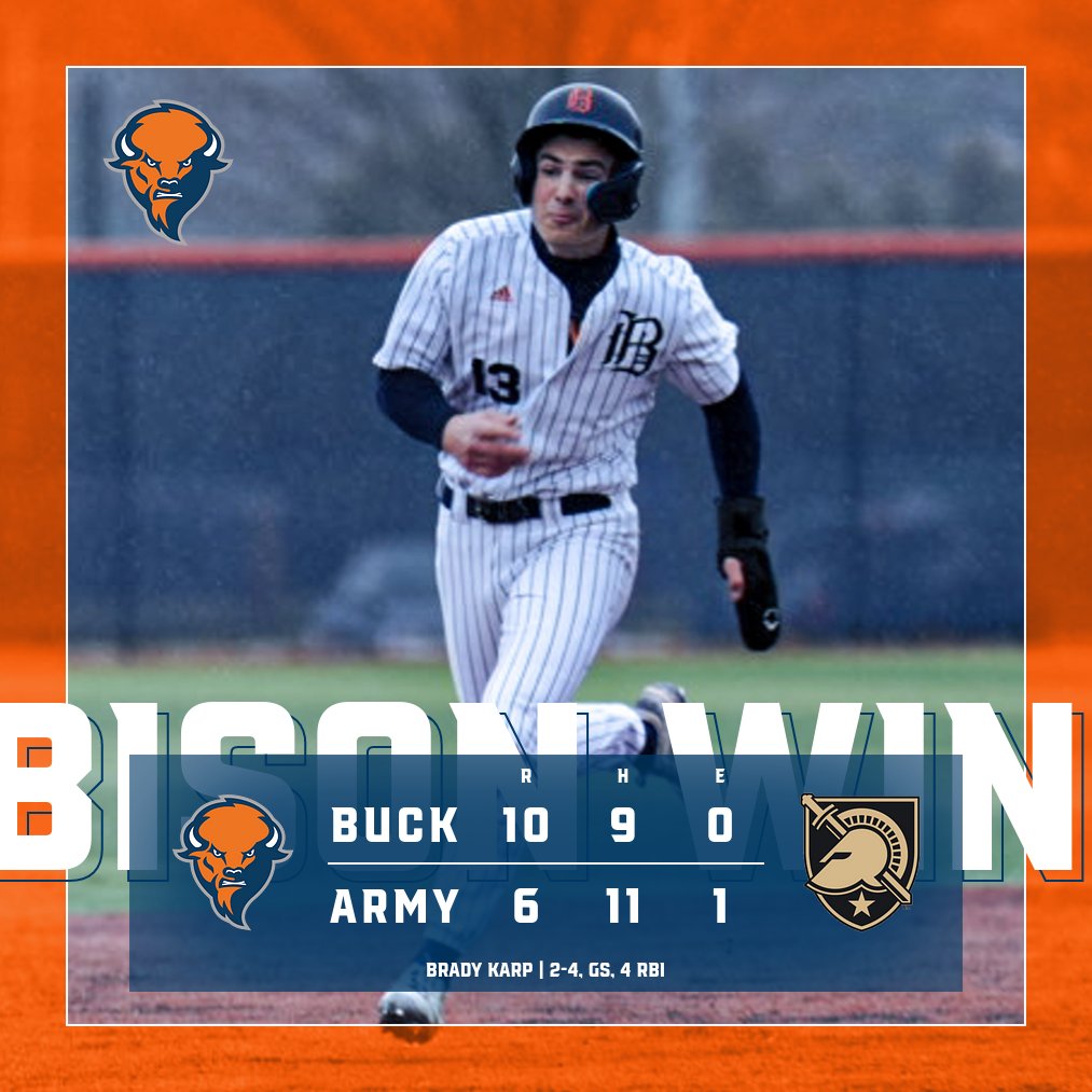 BISON WIN! Brady Karp's grand slam was one of four Bison homers in the nightcap, and we earn a split of today's doubleheader. Series finale coming up tomorrow at Doubleday Field. #rayBucknell