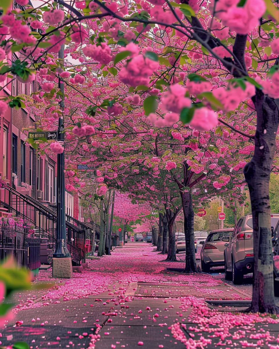 Cherry Blossom 🌸♡💗✧°· is everywhere in New York 🌸