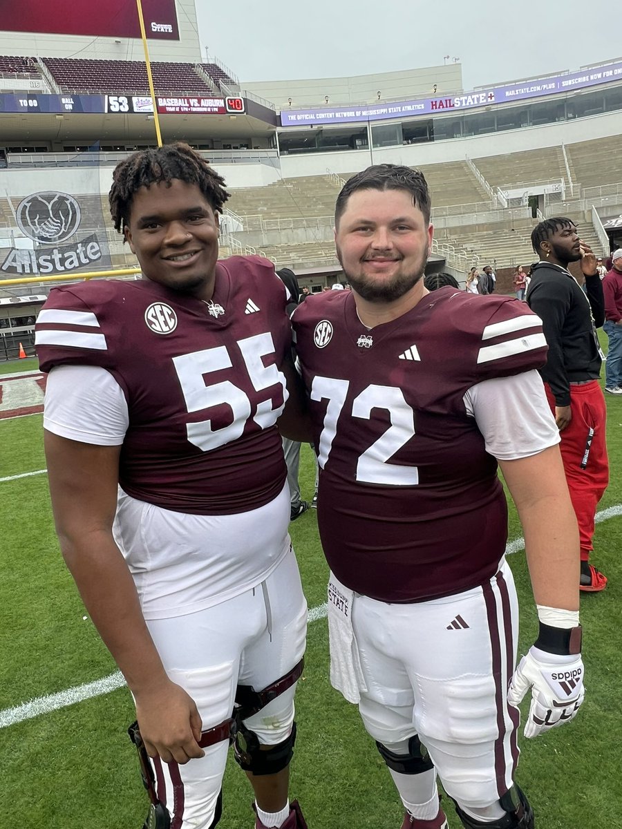 Two former Gators (Canon Boone and Leon Bell) getting reps with the 1s and 2s during Mississippi State Spring Game. 🔥🔥🔥#GatorPride #SEC