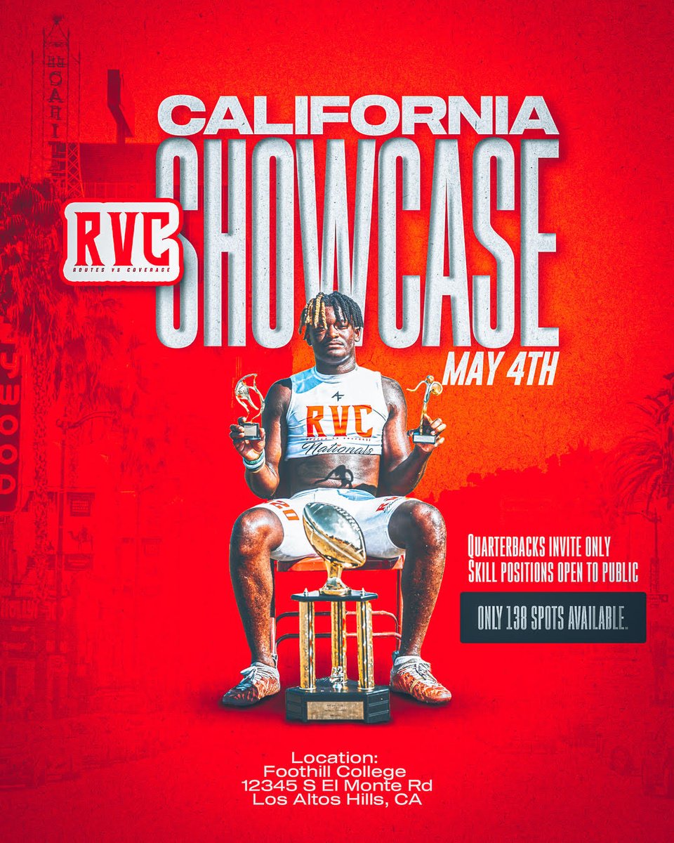 Appreciate the invite @RVCshowcase Excited to compete in the bay area at @OwlFootball_ in Los Altos Hills.