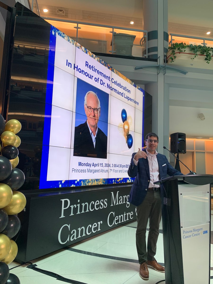 We celebrated the retirement of Dr. Norm Laperriere after 40 years @RadMedPM @pmcancercentre @uhn for extraordinary care and research of eye, CNS, & pediatric cancers. Thanks to @SahgalArjun @Sunnybrook for participating to honor his mentor.