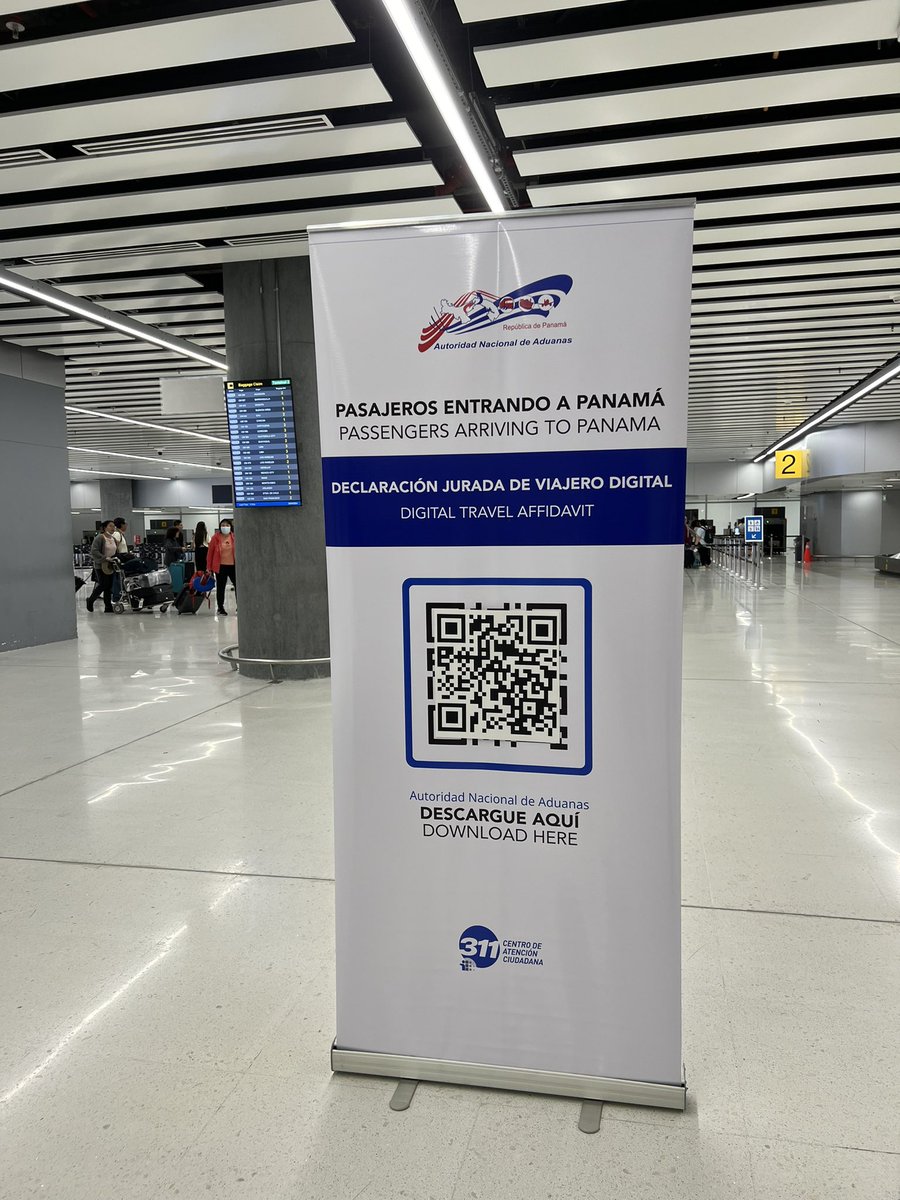 KatherineChV's tweet photo. Fyi. para quienes se han quejado constantemente de tener que llenar la declaración jurada en el aeropuerto de Tocumen de forma escrita en papel, les informo que ya pueden hacerlo digital y solo presentar el QR final en aduanas antes de salir del ATO. 🇵🇦 https://t.co/pMAZCFgt7r