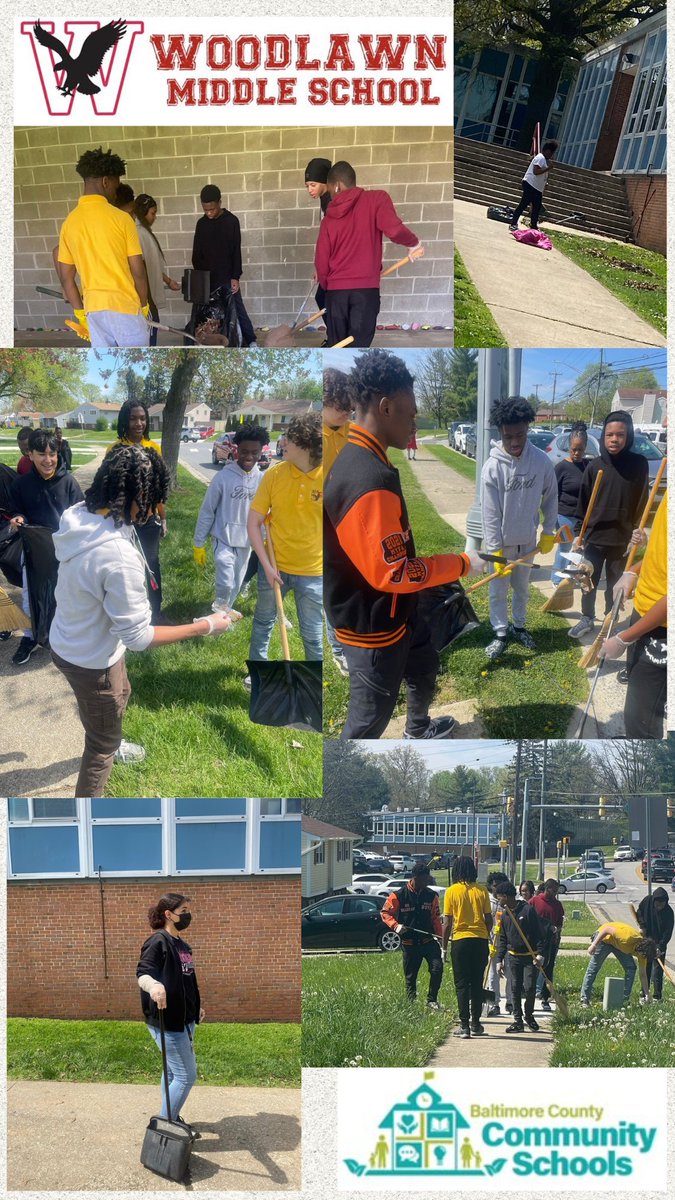 So proud of our Woodlawn Scholars.  They celebrated earth day by cleaning up their community.  It was their day off, but they gave back to the community. Thank you also to the teachers that came out to support. 
#woodlawnstrong #communityschool