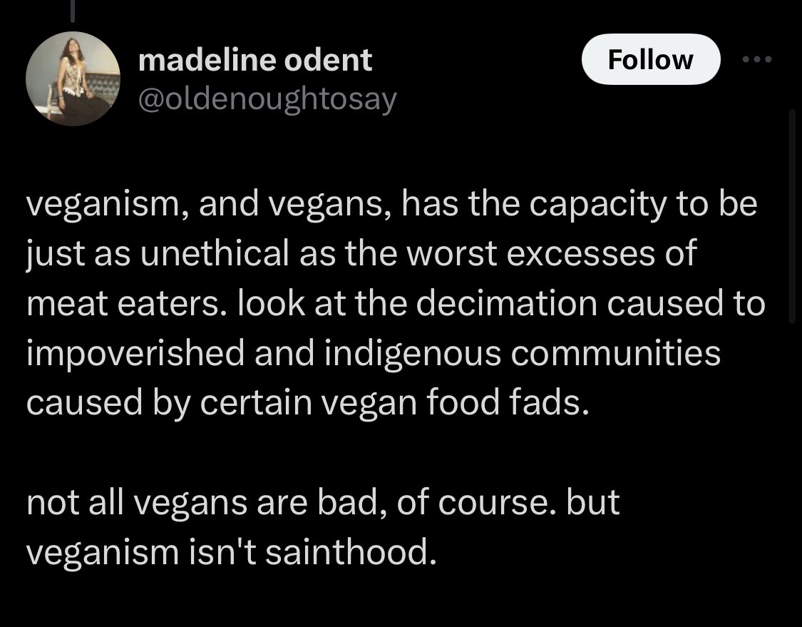 Meet ⁦@oldenoughtosay⁩, the worst type of white antivegan. Weaponizing the indigenous to justify one’s own harming of animals for pleasure (esp when colonizers mass murdered animals in order to kill them) is gross AF. Classic colonizer deflection from her own cowardice.