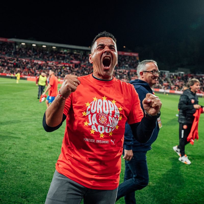 GironaFC's tweet photo. Sí, sí, sí, Europa ja és aquí! 🥳