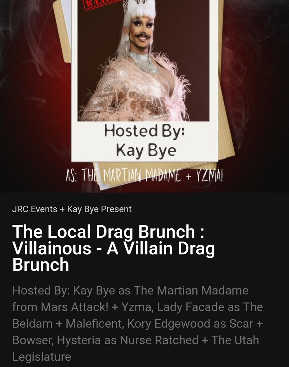 GAG_Utah's tweet photo. Another all-ages drag brunch happening in Utah. Why is this being made available to kids? Stop the sexualization of children!
@againstgrmrs #GaysAgainstGroomers #dragisnotforkids #LeaveTheKidsAlone https://t.co/36naVn0Klp