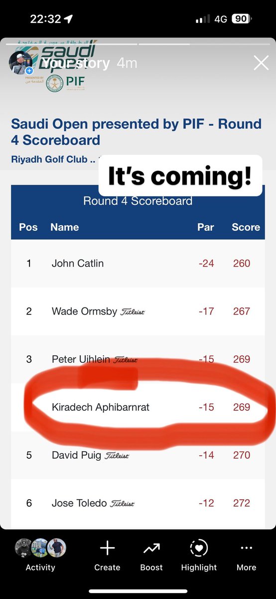 A good day! <a href="/kiradech/">Kiradech Aphibarnrat</a>