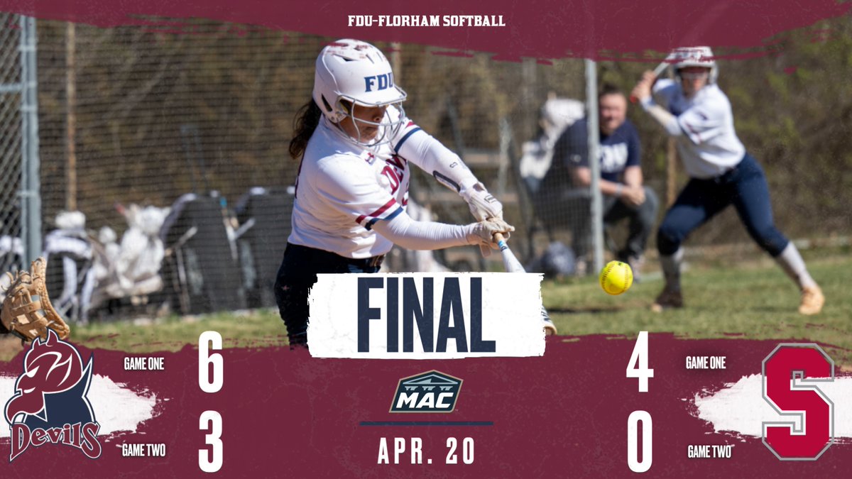 FINAL | Stevens is swept by @FDUDevilsSB in MAC Freedom doubleheader action as they won with a 2-run homer from Abigail Rodriguez in game one and shutout the ducks in game two. Box Score Game 1: bit.ly/3U8g5F5 Box Score Game 2: bit.ly/3UBK21P Recap Soon!