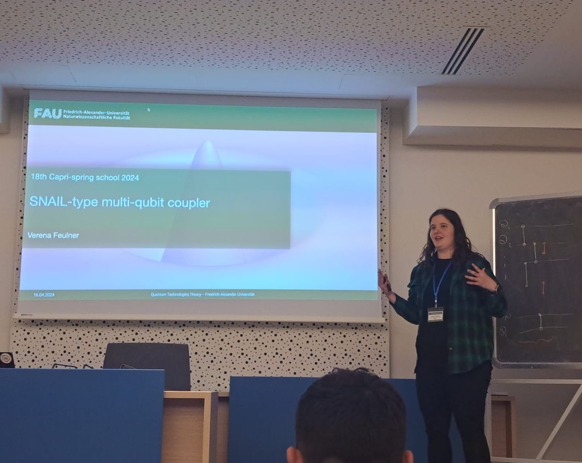 Verena (@vefe101) on Twitter photo I had a great time at the 18th Capri Spring School! It was great to present my research on a multi-qubit coupler and discuss with other students and experts.
I want to especially highlight the great lectures of Michel Devoret, <a href="/PedramRoushan/">Pedram Roushan</a> and <a href="/AndreasAtETH/">Andreas Wallraff</a> ! I had a great time at the 18th Capri Spring School! It was great to present my research on a multi-qubit coupler and discuss with other students and experts.
I want to especially highlight the great lectures of Michel Devoret, <a href="/PedramRoushan/">Pedram Roushan</a> and <a href="/AndreasAtETH/">Andreas Wallraff</a> !