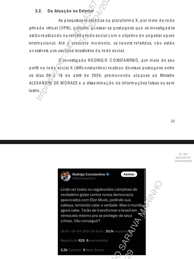 MarioNawfal's tweet photo. 🚨🇧🇷BREAKING: BRAZILIAN GOVERNMENT GOING AFTER ME IN THEIR WAR AGAINST ELON

The Federal Police of Brazil have allegedly accused me (specifically listed) of bypassing a Brazilian Supreme Court judicial decision by hosting discussions on Spaces with individuals whose profiles are blocked in Brazil. 

On April 10, Allan dos Santos joined our Space on X, discussing Brazilian Court overreach and their war against Free Speech, Elon and X. 

By moderating and hosting, I allegedly made the Space accessible to Brazilian users despite existing restrictions.

I am not a Brazilian Citizen, I did not host the Space in Brazil, yet they still target me in their attempt to bring down Elon.

Ridiculous