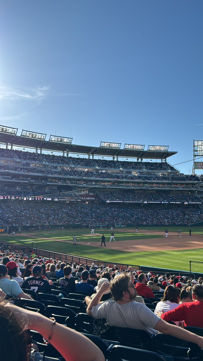 BriTheHeartbeat's tweet photo. At the @nationals game and didn’t get a replica World Series ring after a two hour drive. I’m seeing people with more rings than the amount of people in their group. https://t.co/mRFm1SqsKp