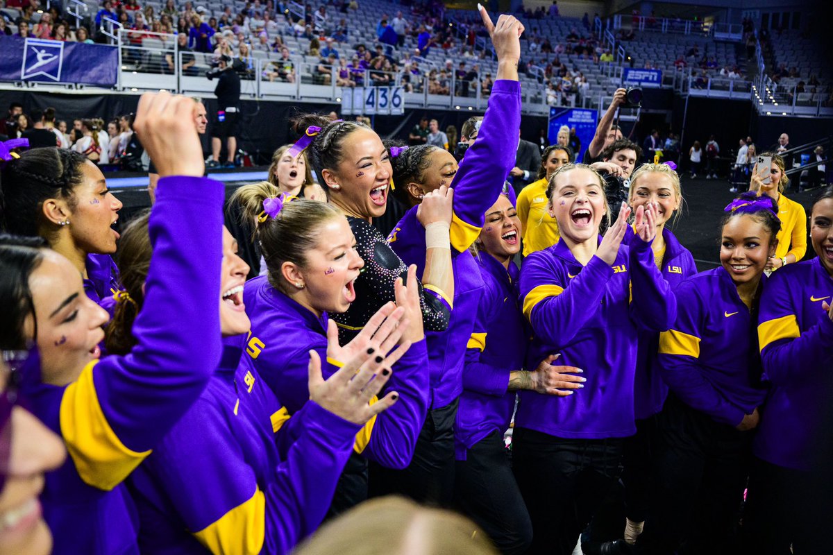 USAGym's tweet photo. TIGERS ON TOP!

Congratulations to the 2024 NCAA Women’s Gymnastics Champions, @LSUgym! 🎉

📸 LSU https://t.co/nVk5ONu3zY