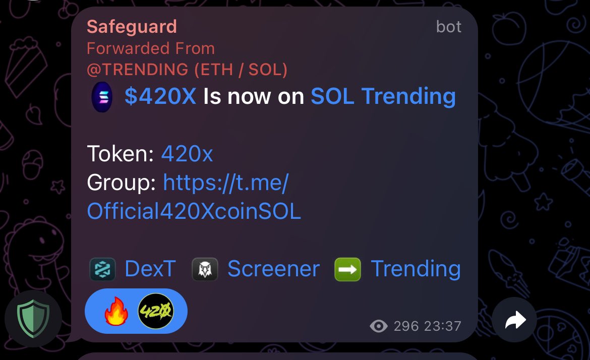 420Xsol's tweet photo. $420X is now on SOL Trending 🚀
#Solana #trending #420x https://t.co/IKe5MbWaDw
