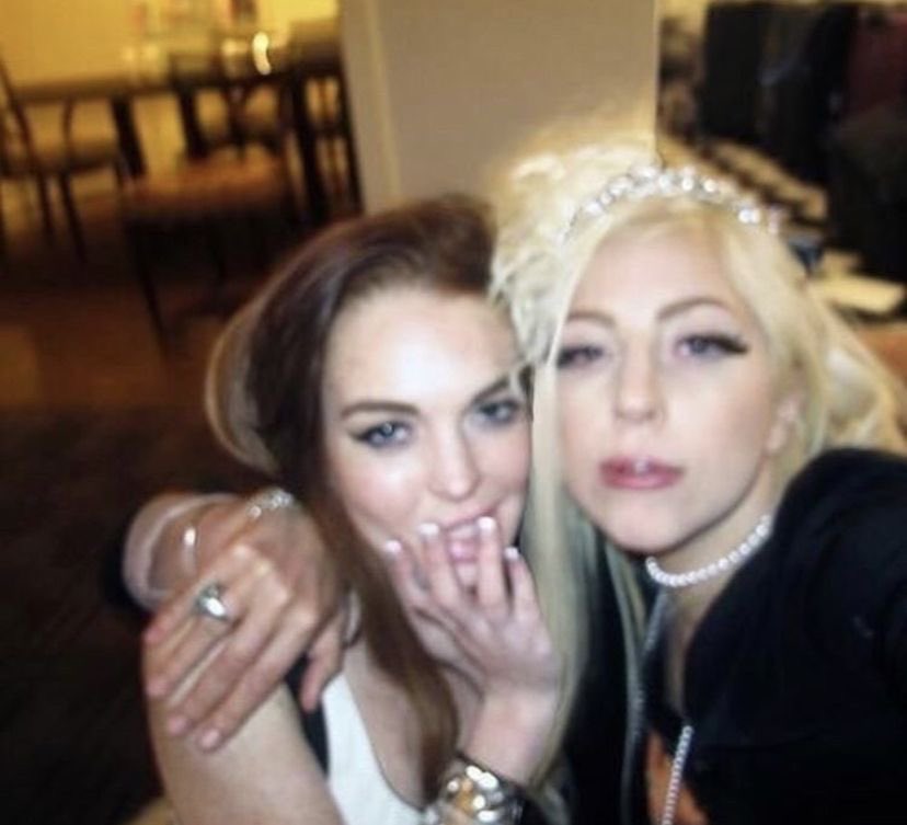 lindsay lohan and lady gaga, 2012