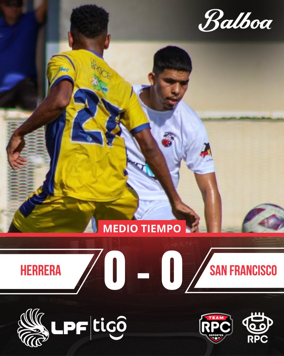 ¡Medio tiempo en Atalaya! ⚽️🔥

Herrera FC y San Francisco igualan sin goles en los primeros 45' minutos del duelo de la #LPFxRPC.