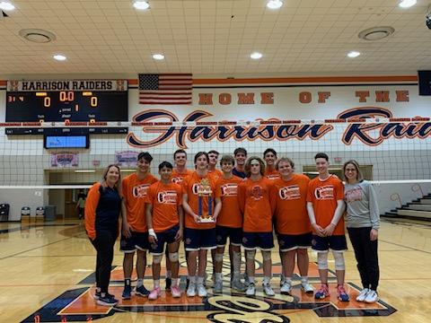 Your Harrison Raiders Boys Volleyball team took home the first place finish in today's HHS Invite.  Way to go boys! #togetherwewill #raiders