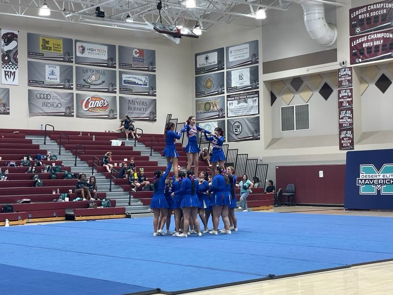derrickLawson62's tweet photo. Our @IHSRajahs Cheer team is rocking it at Desert Elite Mavericks Spring Showcase, and bringing the #RajahPride that can’t be Denied! https://t.co/ytjyvzO8PX