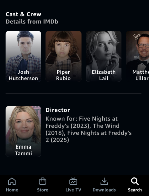 When you're on 'FIVE NIGHTS AT FREDDY'S' on Amazon Prime, if you scroll down, it will say Emma Tammi is Known for 'FIVE NIGHTS AT FREDDY'S 2' 👀
(pic from @uke12344)
#FNAFMovie