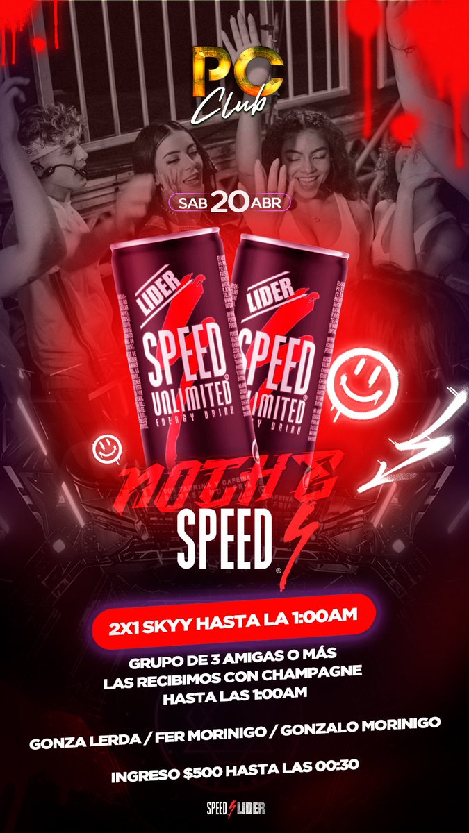 •SABADO DE PUEBLO!!🥳🎉
NOCHE SPEED!!👌🔥
2 X 1 EN SKYY HASTA LAS 1:00!!🤤😈
.
👉SORTEO👈
•VALE DE $30.000
•10 COMBO VODKA
•4 COSECHA TARDIA
.
DALE FAV ❤️
DALE RT 🔄
MENCIONA A 2 AMIGOS🫂