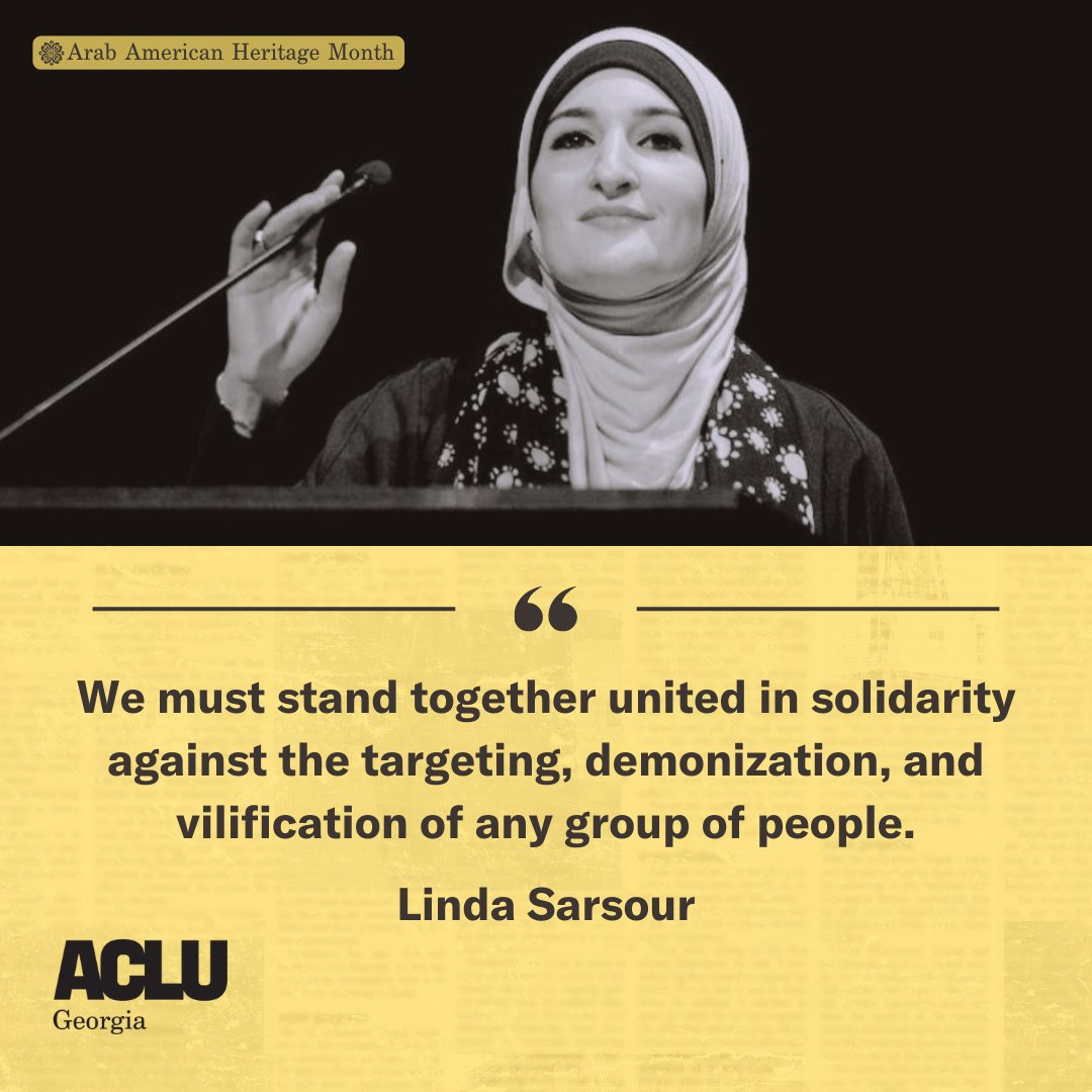 In honor of Arab American History Month, we are highlighting Linda Sarsour's legacy. A Palestinian-American activist, Sarsour is known for her advocacy on social justice issues including civil rights, feminism, and Palestinian rights, notably through the Women's March movement.