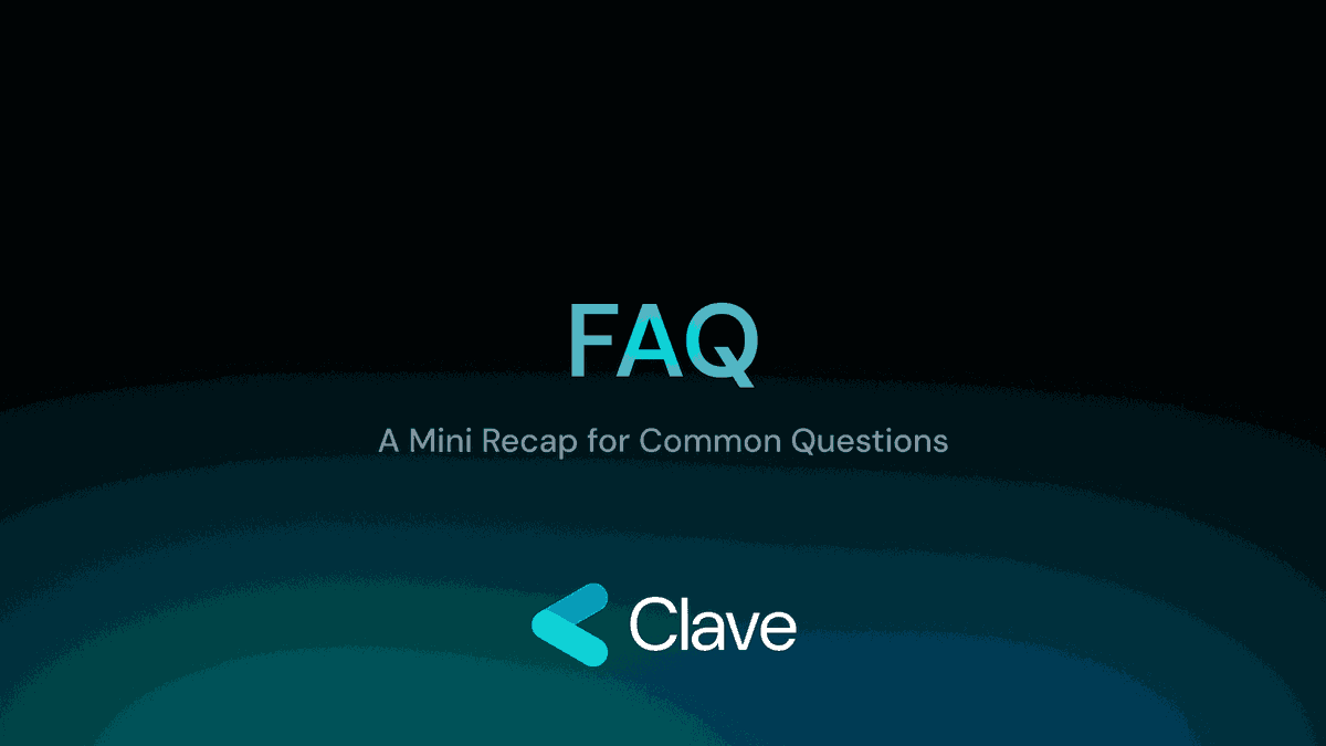 1/ Let's take a moment to refresh our knowledge with a quick FAQ about Clave. 🧑🏻‍🏫 Keep reading the thread to find the answers to the common questions we received. 🧵