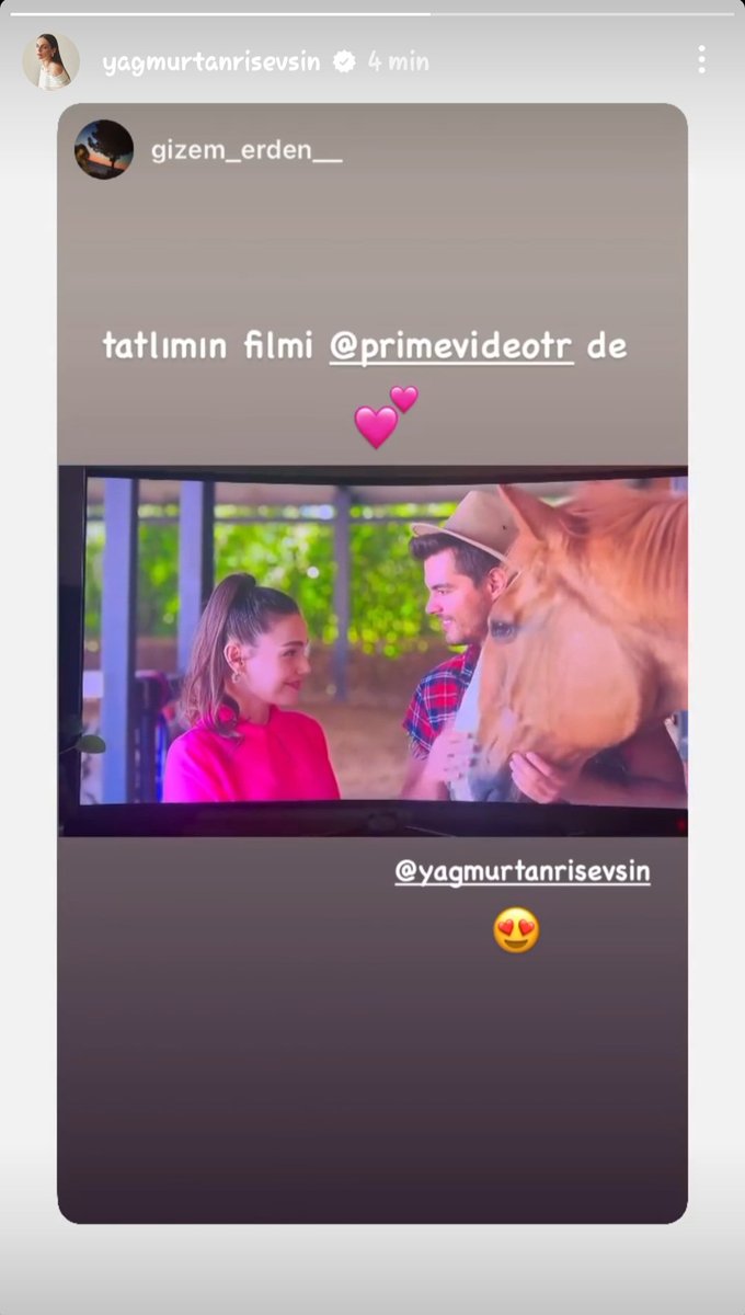 📹|Nueva historia en IG perfil Yağmur Su amiga Gizem viendo la pelicula de Yağmur en Prime Video 🎬🎥 #YağmurTanrısevsin