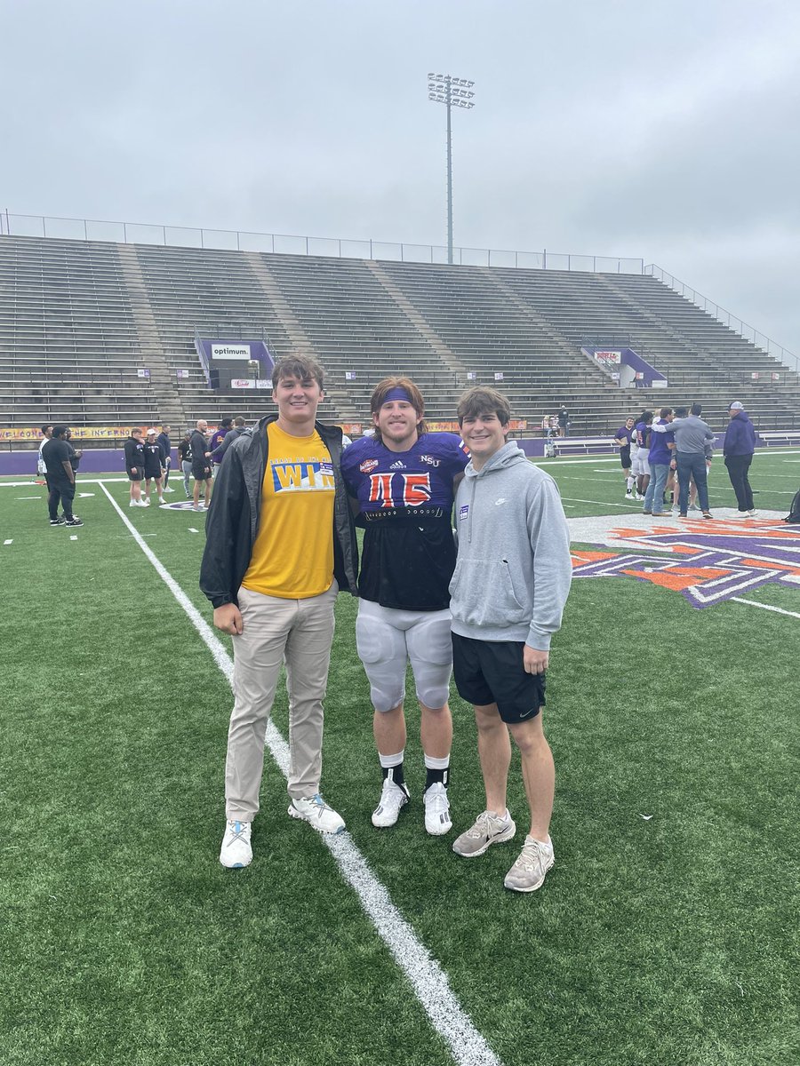 Saint Paul's Football (@wolvesfootball_) on Twitter photo Wolves football alums Danny Sears ‘22, Ben Buisson ‘24, & Matt Gower ‘24 at Northwestern State’s spring game today. Matt and Ben will be joining Danny playing for the Demons this fall. Congratulations fellas! 🏈 #GoWolves #UnfinishedBusiness #ForkEmDemons Wolves football alums Danny Sears ‘22, Ben Buisson ‘24, & Matt Gower ‘24 at Northwestern State’s spring game today. Matt and Ben will be joining Danny playing for the Demons this fall. Congratulations fellas! 🏈 #GoWolves #UnfinishedBusiness #ForkEmDemons