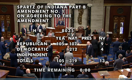 The House defeats an amendment from Rep. Victoria Spartz R-IN which sough to strike out $8 billion in non-military aid to Ukraine.