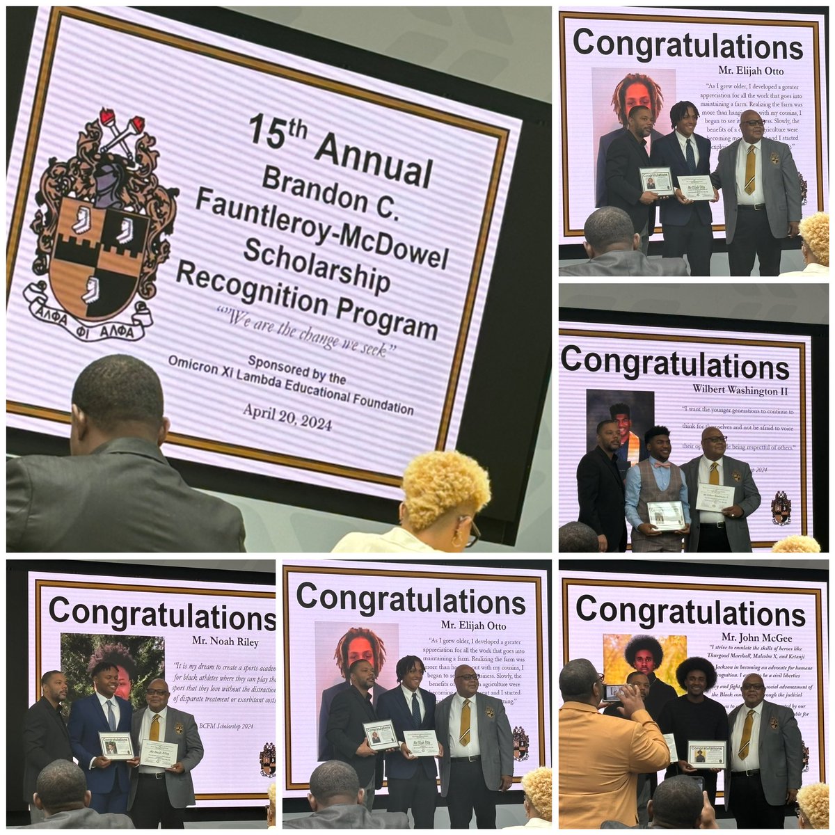 ugoapril2's tweet photo. @OmicronXiLambda Congratulations to all the Brandon C. Fauntleroy-McDowell Scholarship Recipients. Great young men doing excellent things.  Vice President Marlon presented awards. So great to be a part of this today. @ugoapril2 @DrJWilson1906 https://t.co/G5SbM1e82q