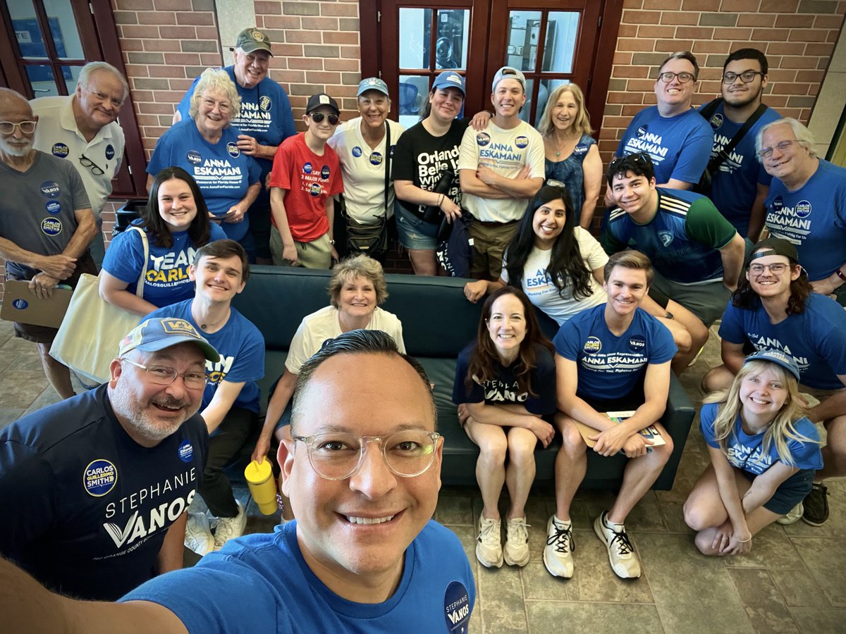 If it’s Saturday AM, it’s time to #TakeBackFL with #TeamCarlos, #TeamAnna, and #TeamVanos! ☀️ Join our army of volunteers knocking doors every week to encourage vote-by-mail and promote our shared vision of a brighter Central Florida for all! 🗳️ RSVP: mobilize.us/carlosgsmithfo…