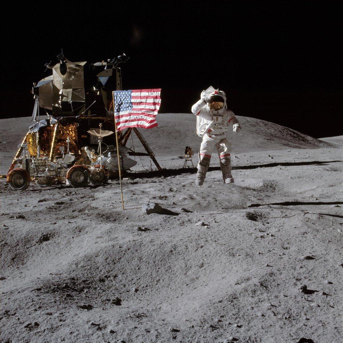 Apollo 16 astronauts John Young and Charlie Duke became the 9th and 10th men to walk on the Moon #OTD in 1972, roaming the Descartes highlands as their crewmate Ken Mattingly orbited above. Watch the classic documentary on NASA+: go.nasa.gov/3w11Olp