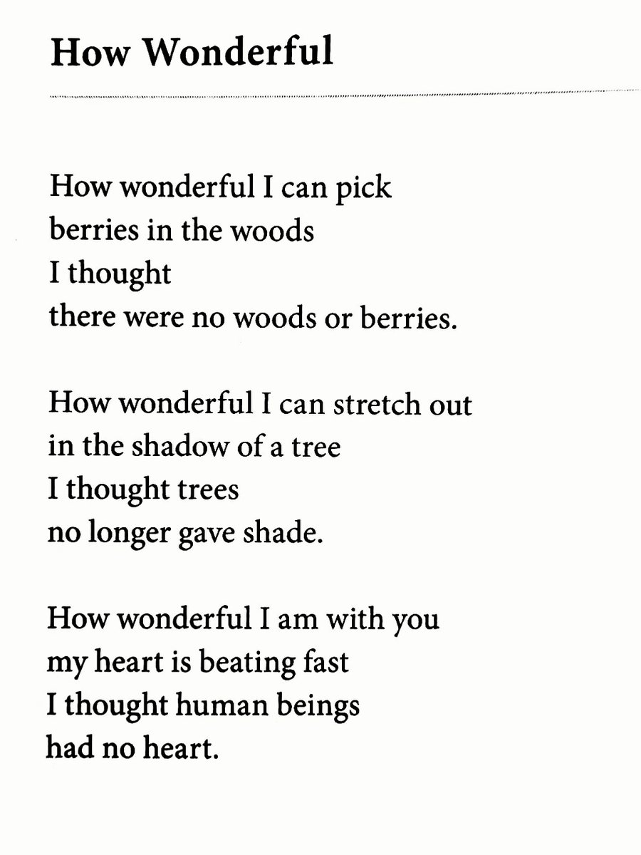 I thought trees / no longer gave shade. —Tadeusz Różewicz, 'How Wonderful'